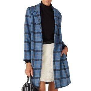 Cupcakes and Cashmere Blue Plaid Wool Blend Coat – Size XS